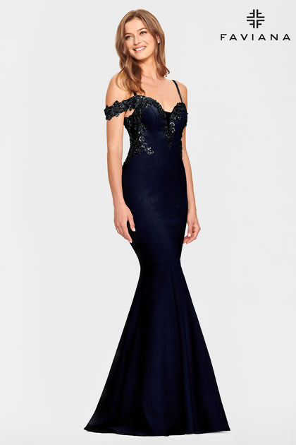 Faviana Prom Dresses in Navy Blue