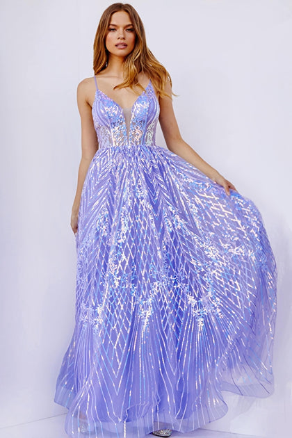 JOVANI JVN IVORY PERRIWINKLE Prom Dress at XO by Sophia's